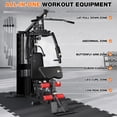 thumbnail image 4 of Home Gym Station,Multifunctional Home Gym Equipment,Workout Station with 150LBS Weight Stack,Exercise Equipment with Pulley System for Full Body Training, 4 of 9
