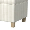thumbnail image 4 of Benjara Pyp Square Storage Ottoman- 18" Ivory Pinstripe Fabric- Brown Legs, 4 of 5