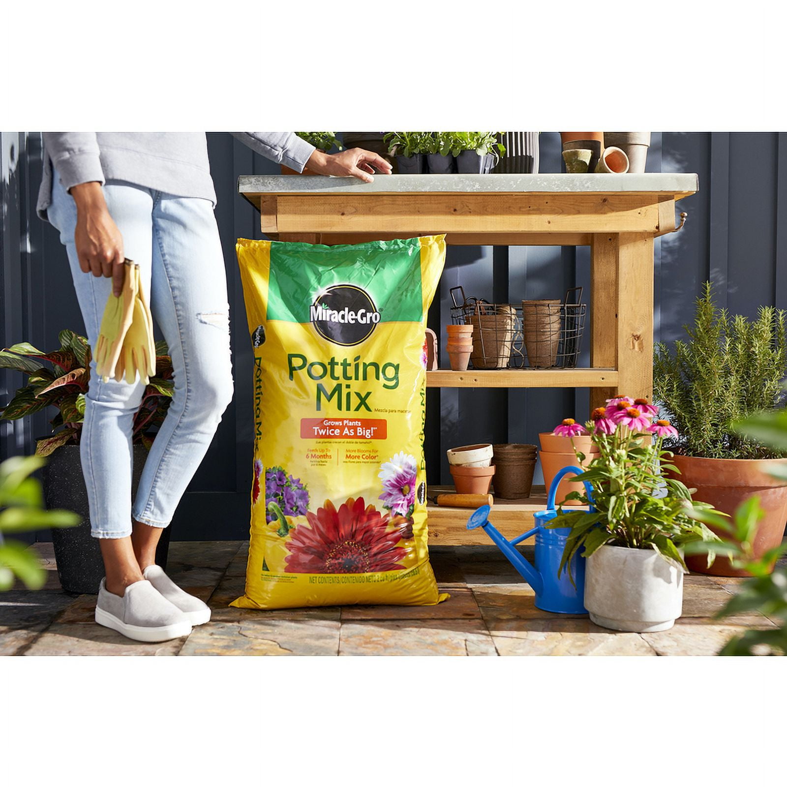 Miracle-Gro 75652301 Potting Mix, 2 cu-ft Bag