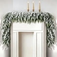 thumbnail image 2 of Christmas Norfolk Garland with Snow, 70.87in Artificial Greenery Garland, Faux Snow Flocked Pine for Mantel Fireplace Table Wall Door Home Decor, 2 of 6