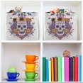 thumbnail image 6 of Foldable Storage Basket,Canvas Fabric Foldable Storage Bins with Handles Open Home Storage Bins Boxes for Toy Book Shelf Closet Baskets Skull with Candles, 6 of 8