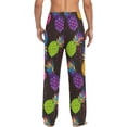 thumbnail image 6 of Men's Pajama Pants with Pockets Sleepwear Lounge Pants Stretch Casual Abstract Bright Pineapple, 6 of 6