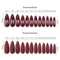 thumbnail image 3 of Uñas postizas DR99 en forma ovalada y punta fina, color vino tinto mate, 24 piezas con 12 tamaños diferentes, ideales para extensión de uñas y decoración artística, uso profesional o en casa., 3 of 6