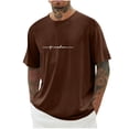 thumbnail image 2 of Taqqpue Men's Shirts Casual Solid Color Short Sleeve Round Neck T-Shirt Loose Fit Cotton Quick Dry Plus Size Blouse Tops, 2 of 5