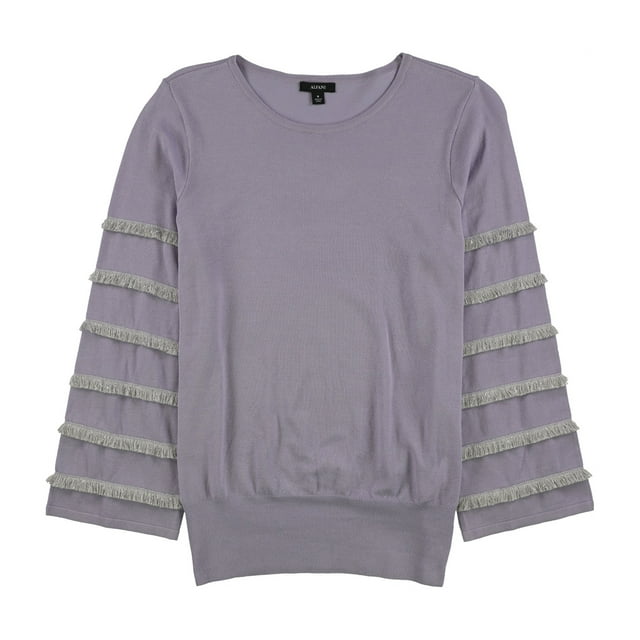 Alfani Chandail à Franges pour Femmes, Violet, Moyen