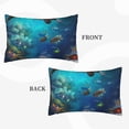 thumbnail image 2 of Zufioo Underwater Fish Turtle Print Double-sided Plush Pillow Cover,Decorative Pillow Protector without Pillow Core, Suitable for Sofa, Bedroom, Car-16"x24", 2 of 6