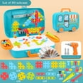 thumbnail image 4 of Creative Mosaic Toy Drill Puzzle Set for Kids, STEM Learning Educational Toys, Drill and Screwdriver Engineering Building Kit for Boys and Girls Ages 3 4 5 6 7 8 9 10 Year Old Christmas Gifts, 4 of 5