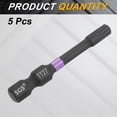 thumbnail image 3 of Uxcell 5pcs TT27 Torx Impact Screwdriver Bit 1/4" Hex Shank 2" Long Magnetic with Hole, 3 of 7