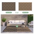 thumbnail image 3 of DEORAB Outdoor Rugs Waterproof Plastic Straw Mat 6'x9' Reversible for RV Patio Deck Beach Black & Brown, 3 of 7