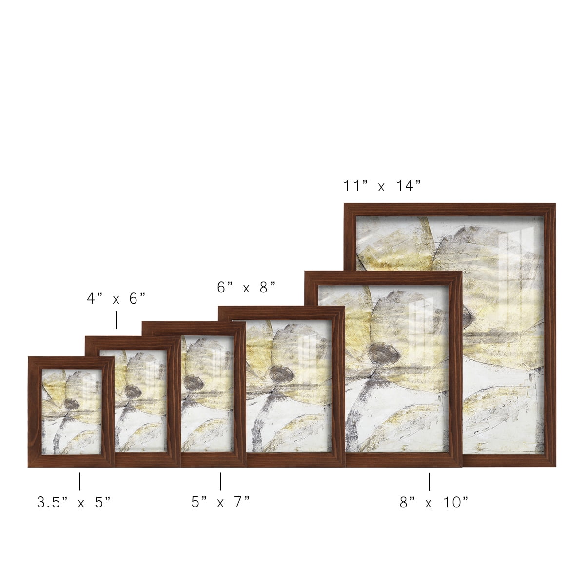 Une Fleur II - Framed Print w/glass - Chestnut
