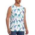 thumbnail image 2 of Haiem Men's Cool Giraffe Print Tank Tops Summer Sleeveless Cut Off Workout T-Shirts Fitness Vest Athletic Undershirts-Large, 2 of 8