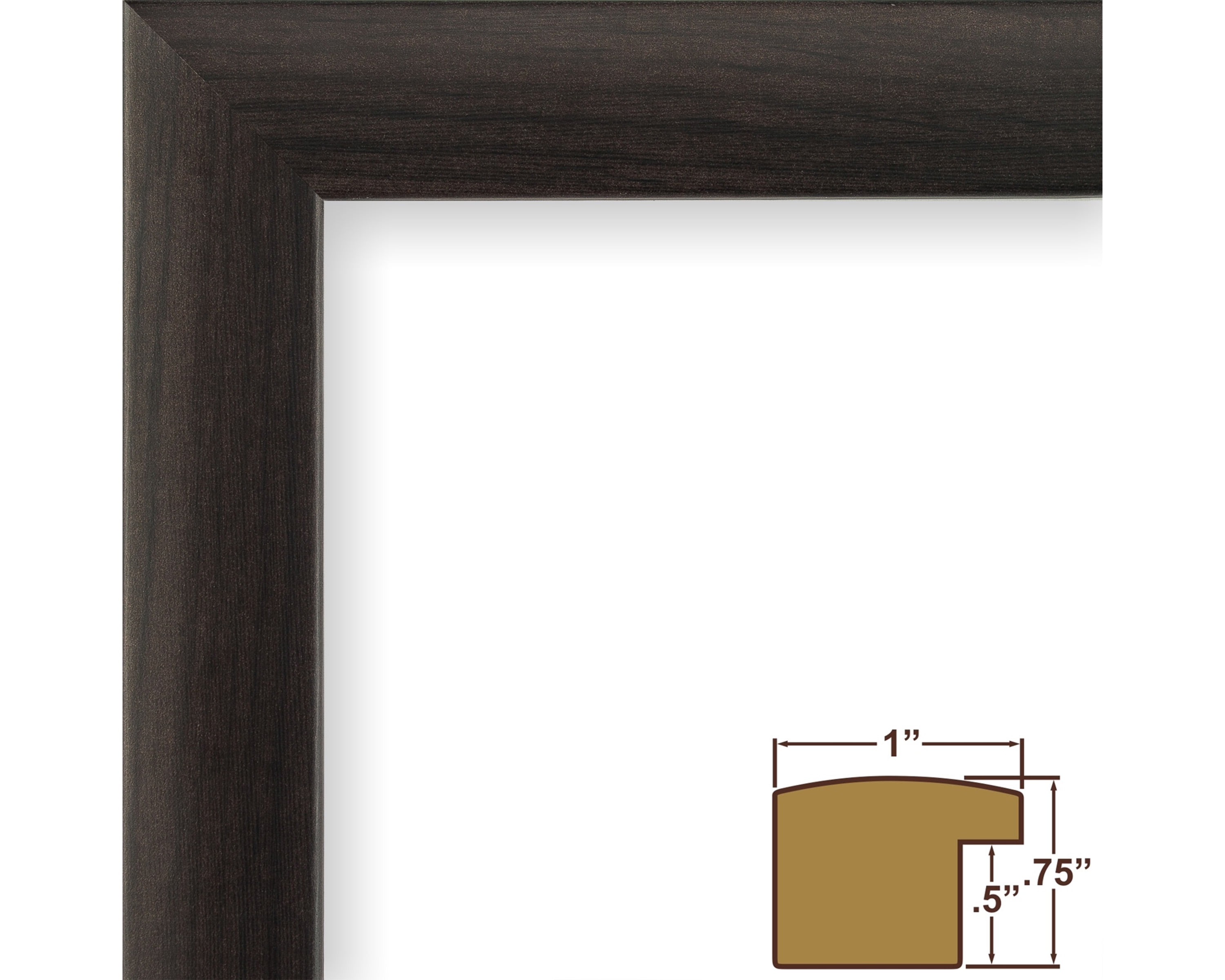 Craig Frames Contemporary 1", 18 x 24 inch Picture Frame, Brazilian Walnut Brown