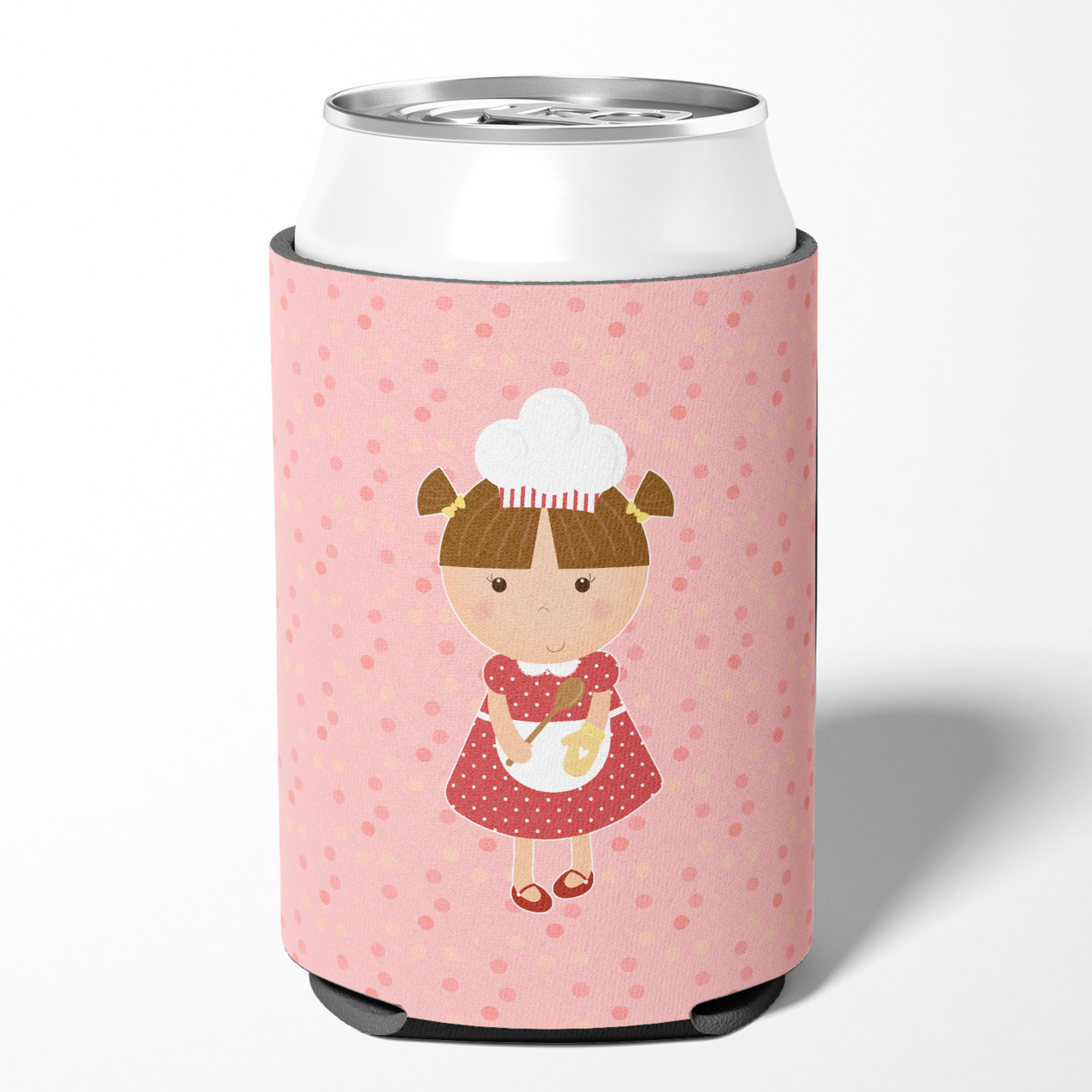 Baker Brunette on Pink Can or Bottle Hugger