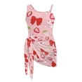 thumbnail image 6 of POLERO Girls' Cute Strawberry & Bow Print One-Piece Swimsuit with Mesh Cover Up Skirt - Quick Dry, Padded Swimwear for Beach & Pool Vacations (7-18 Years), 6 of 10