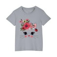 thumbnail image 4 of Piuwrlz T-Shirts Tops for Kids Girls Short Sweatshirt Sleeve Gray Size 5 Years, 4 of 4