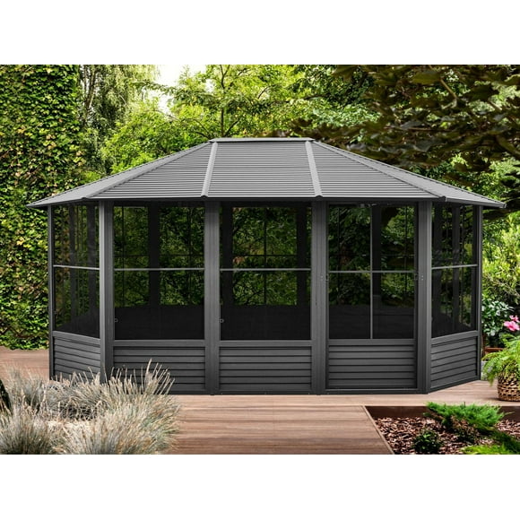 Florence Solarium Metal Roof 12'x15' Black