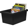 thumbnail image 5 of Storex 5.5 Gallon Plastic Storage Bin for Kids, Letter/Legal Size, Black, 6-Pack, 5 of 7