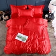 thumbnail image 3 of Juego de cama de satén - Rojo, 3 of 6