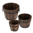 thumbnail image 3 of 3PCS Wooden Barrel Flowerpot Home Balcony Decoration Plant Flower Bucket, 3 of 9