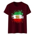 thumbnail image 1 of Tops de Cuello Alto para las Mujeres Amante Impreso Cuello Redondo Manga Corta Camiseta Casual, Blusa Diaria de Estiramiento Suave, 1 of 5