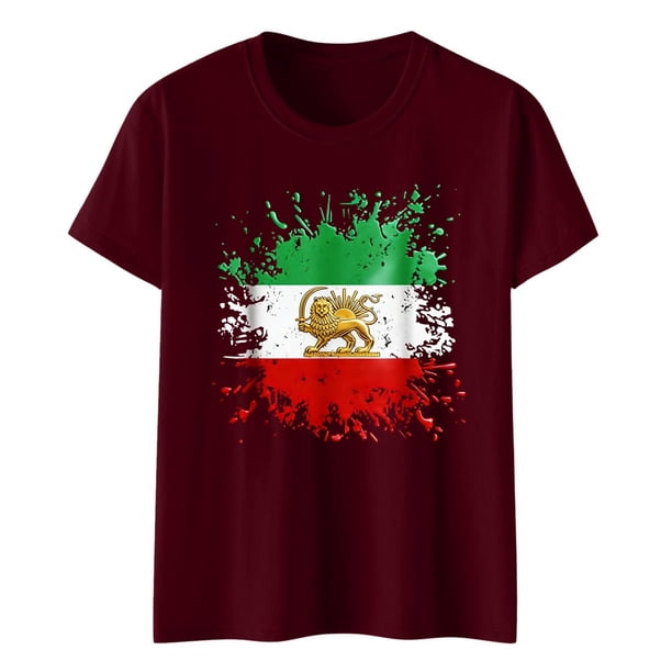 Tops de Cuello Alto para las Mujeres Amante Impreso Cuello Redondo Manga Corta Camiseta Casual, Blusa Diaria de Estiramiento Suave