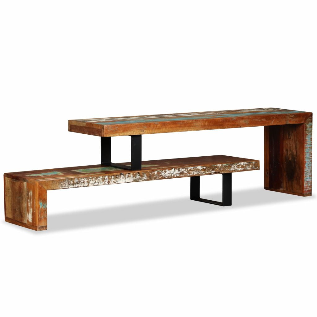 Kepooman Modern Solid Teak Wood Rectangle Media Table for Living Room, Retro Kepooman Modern Solid Teak Wood Rectangle Media Table for Living Room, Retro