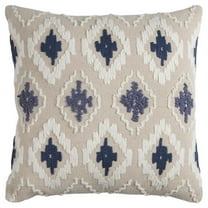 Rizzy Home Ikat 20" x 20" Poly Filled Pillow with Cotton Cover-Natural Indigo
