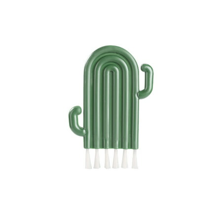 

Cactus Can Hang Curved Keyboard Cup Cover Rubber Ring Gap Brush Groove Dead Angle Brush Kitchen Fruit And Vegetable Cleaning Brush light green