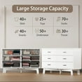thumbnail image 3 of FANRAL 6 Drawer Dresser for Bedroom,Wood Modern Chest of Drawers with X-Shaped Sturdy Base,White Dresser, 3 of 8