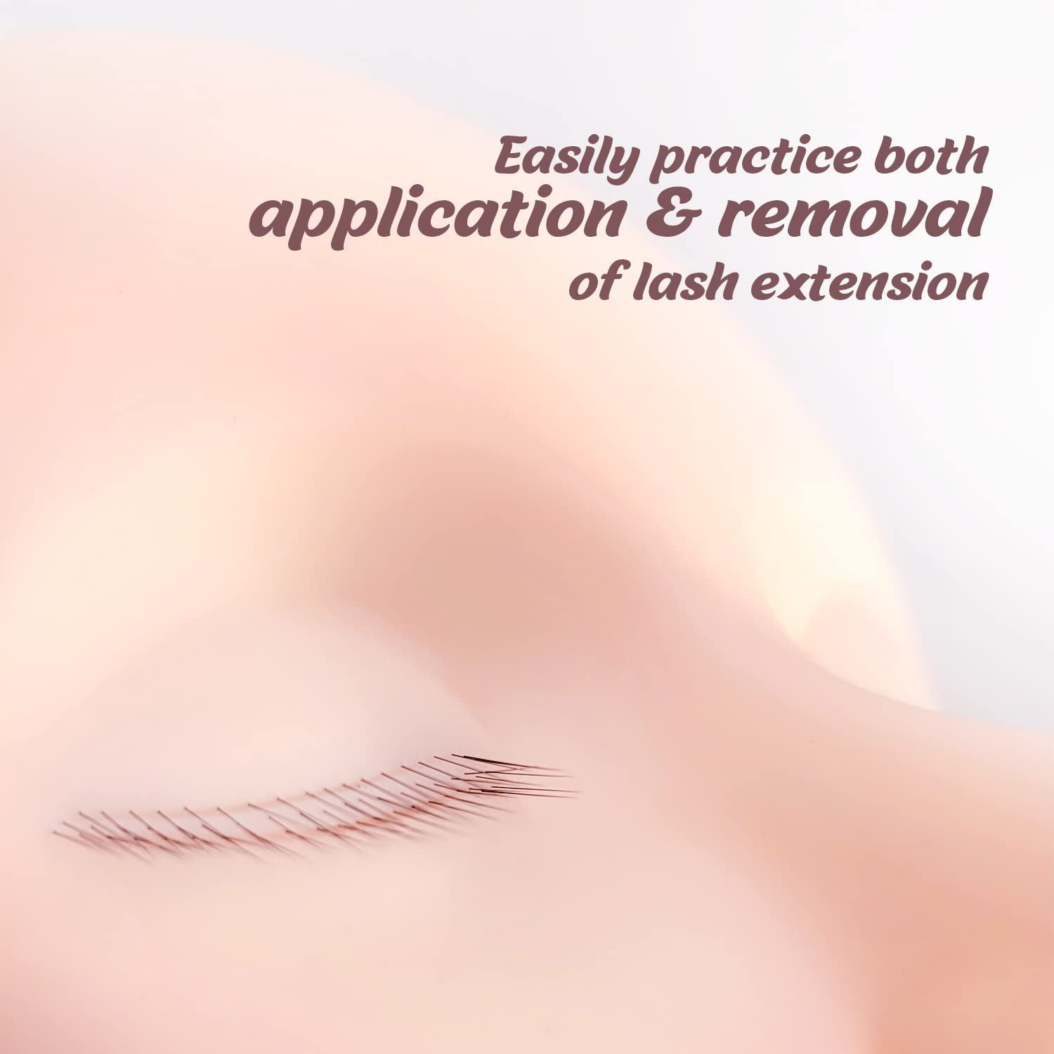 Amber Lash Mannequin Head with Reusable Multi-Layered Lashes For Lash Extension and Permanent Makeup Practice
