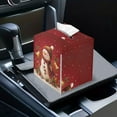 thumbnail image 7 of FUIALDOLG Tissue Box Cover, Christmas Snowman Bell Square Tissue Box Holder with Bottom Belt - Waterproof PU Leather Decorative Organizer for Tabletop, Bathroom, Car, Office, 7 of 7