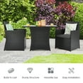 thumbnail image 4 of Gymax 3PCS Patio Wicker Bistro Set PE Rattan Dining Table Set w/ Grey Cushions, 4 of 10