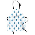 thumbnail image 1 of Hamsa Apron, Culture Design Cartoon Palm with Eye Mystic Concept, Unisex Kitchen Bib with Adjustable Neck for Cooking Gardening, Adult Size, Dark Blue and Blue, by Ambesonne, 1 of 4