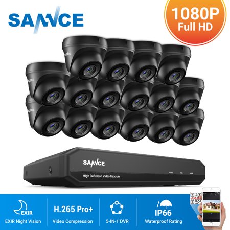 UPC: 0615116538790 | SANNCE 16CH DVR CCTV System 16PCS 2MP IP66 Waterproof Outdoor Security Dome Cameras 1080P HDMI TVI CCTV DVR 1280TVL Surveillance Kit Without HDD