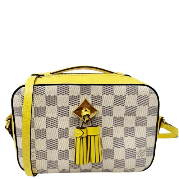 Pre-Owned Louis Vuitton Saintonge Damier Azur Crossbody Bag White