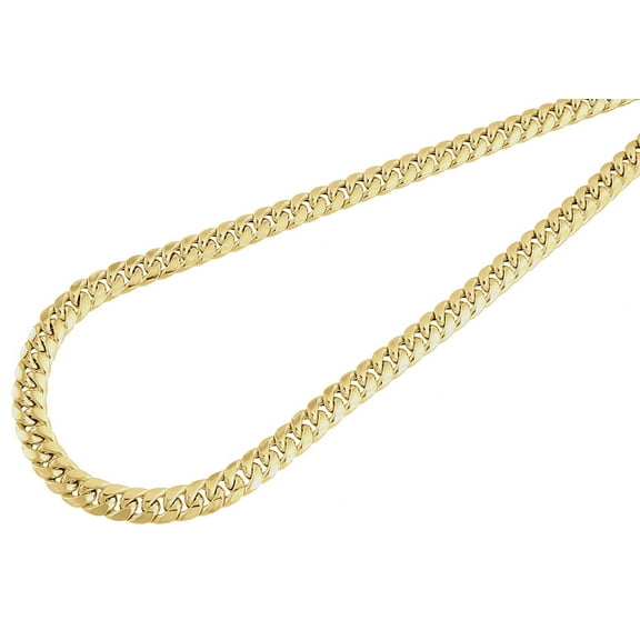 10K Yellow Gold Semi Hollow 6 MM Miami Cuban Link Necklace Chain 40 inch