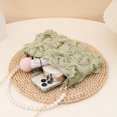 thumbnail image 4 of Clutch Purse For Women Elegant Evening Bags 3D Floral Satin Small Purse With Pearl Beaded Top Handle Detachable Strap, 4 of 5