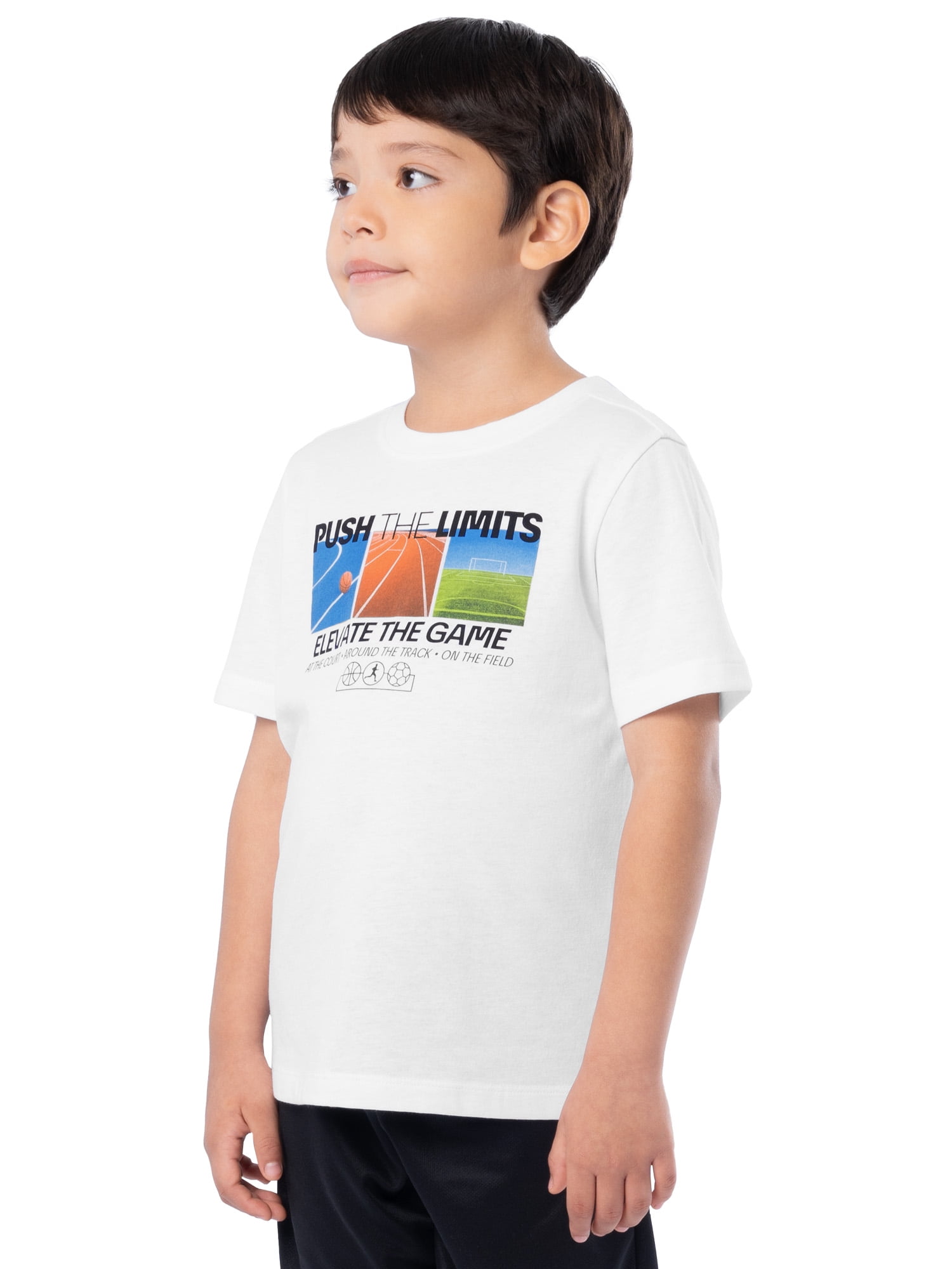 Athletic Works Boys Active Short Sleeve Graphic T-Shirt, Sizes 4-18 & Husky
