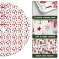 thumbnail image 6 of Christmas Tree Skirt,Red Christmas House and Tree Pattern Christmas Tree Decor with Red Ribbon Ties,Round Shape,Christmas Decorations for Home 36"x36", 6 of 7