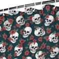 thumbnail image 3 of Green Skull Rose Pattern Shower Curtain 72"x72" ,Bathroom Decorative Shower Curtains Set with 12 Hooks,Modern Waterproof Washable Shower Curtain, 3 of 6
