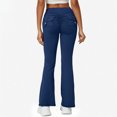 thumbnail image 6 of vigerkar Flare Leggings with Pockets for Women, Scrunch Detail High Waisted Buttery Soft Contouring Seam Yoga Pants (Navy, L), 6 of 6
