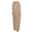 thumbnail image 4 of Gibobby pantalones de vestir mujer Pantalones de mujer diarios para el al libre con cintura elástica y bolsillos laterales, pantalones de entrenamiento informales, sudadera (Caqui, XXXL), 4 of 4