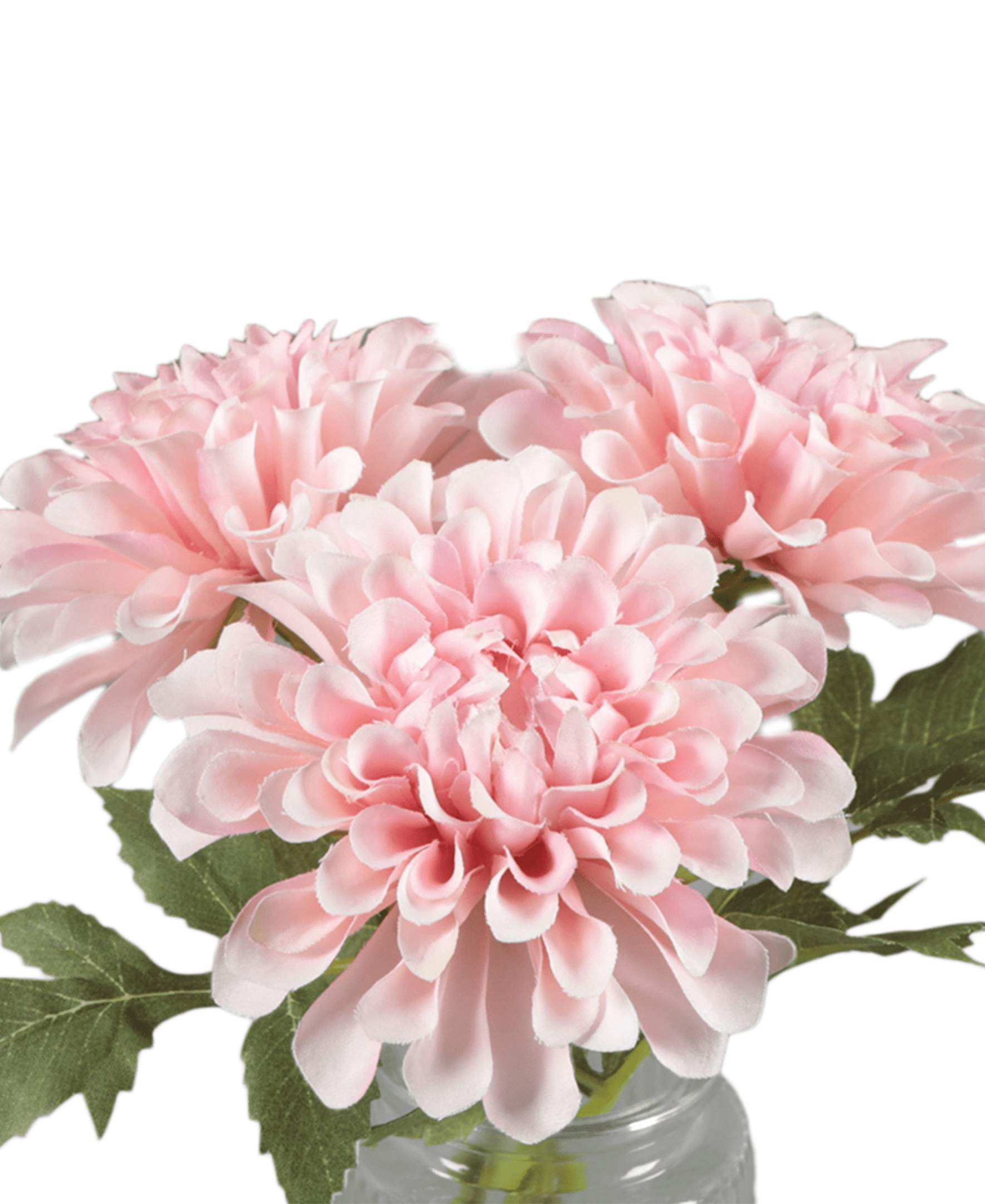 9.5" H Mainstays Faux Pink Dahlia Tabeltop Floral Arrangement in Glass Vase - 1 lb