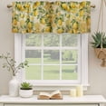 thumbnail image 2 of 2 Pack Valances for Window, Lemon Short Curtains for Kitchen Bedroom Living Room, Farmhouse Vintage Summer Retro Fruits Yellow Brown Rod Pocket Small Window Treatment Valance Drapes 42 x 18 Inch, 2 of 8