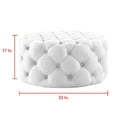 thumbnail image 7 of Inspired Home Niles Beige Linen Ottoman - Tufted Allover, Castered Legs, 7 of 7