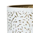 thumbnail image 3 of Floral Metal Planter Pot With 3-Leg Gold Metal Base - White & Gold - 15.75"H x 8.5"W, 3 of 4