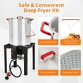 thumbnail image 4 of Kojooin 30QT Turkey Fryer & 10QT Fish Fryer Combo Kit – 50,000 BTU Propane Burner, Aluminum Seafood Boiler Pot with Basket & Stove Stand for Camping, Outdoor Parties, 4 of 7
