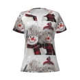 thumbnail image 3 of Naloa Christmas Snowman With Hat Print T-Shirts Short Sleeve V Neck Tees for Women Fashion Tops Trendy Lightweight Soft Casual Summer Outfits Clothes, 3 of 5
