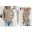 thumbnail image 4 of Sherrylily Winter Women Sweaters Casual Cable Knit Turtleneck Pullover Loose Chunky Jumper S-2XL, 4 of 6