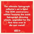 thumbnail image 3 of Spirograph Die-Cast Collectors Set – Special Edition, Arts and Crafts, Kids Toys, Art Supplies, Drawing Kit, Spiral Art, Design Sheet Included, Ages 8+, 3 of 6